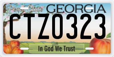 GA license plate CTZ0323