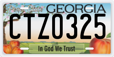 GA license plate CTZ0325