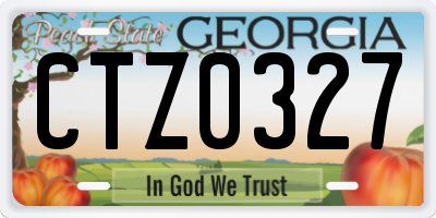 GA license plate CTZ0327