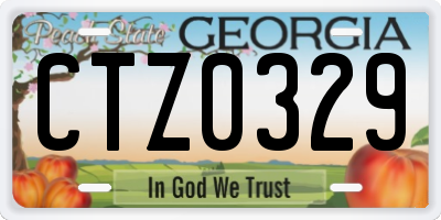GA license plate CTZ0329