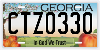 GA license plate CTZ0330