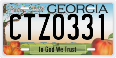 GA license plate CTZ0331