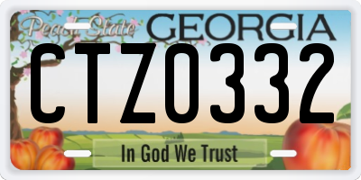 GA license plate CTZ0332