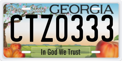 GA license plate CTZ0333
