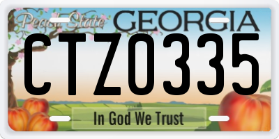 GA license plate CTZ0335