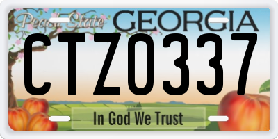 GA license plate CTZ0337