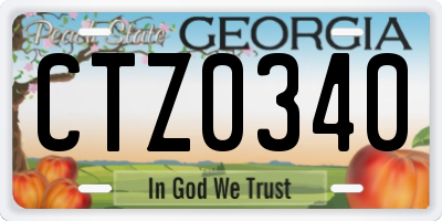 GA license plate CTZ0340