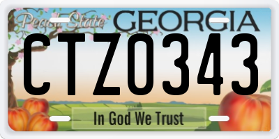 GA license plate CTZ0343