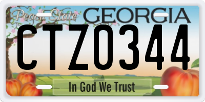 GA license plate CTZ0344