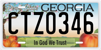 GA license plate CTZ0346
