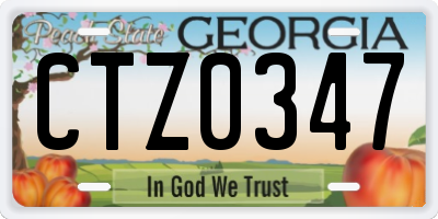 GA license plate CTZ0347