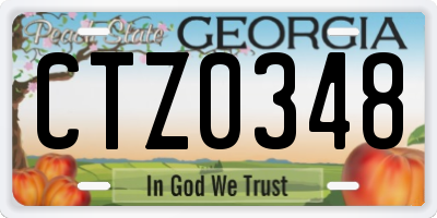 GA license plate CTZ0348