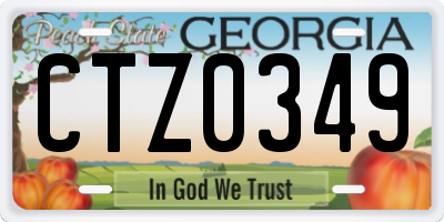 GA license plate CTZ0349