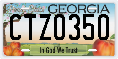 GA license plate CTZ0350