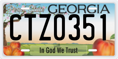 GA license plate CTZ0351
