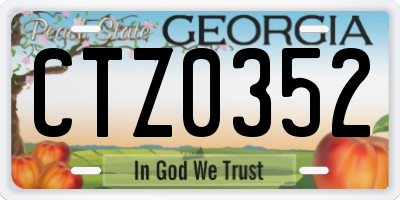 GA license plate CTZ0352