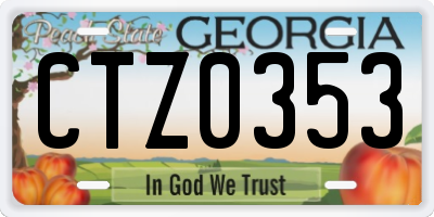 GA license plate CTZ0353