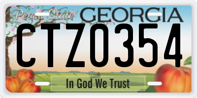 GA license plate CTZ0354