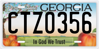GA license plate CTZ0356