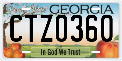 GA license plate CTZ0360