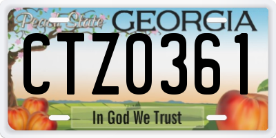 GA license plate CTZ0361