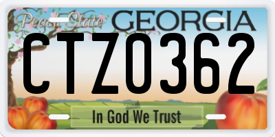 GA license plate CTZ0362