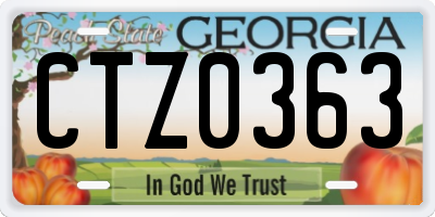 GA license plate CTZ0363