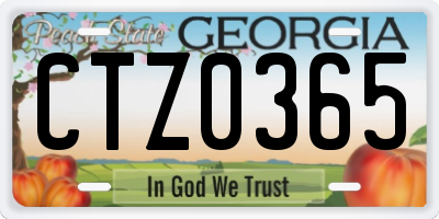 GA license plate CTZ0365