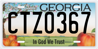 GA license plate CTZ0367