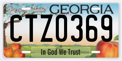 GA license plate CTZ0369