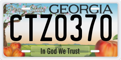 GA license plate CTZ0370