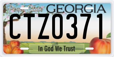 GA license plate CTZ0371