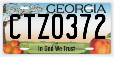 GA license plate CTZ0372