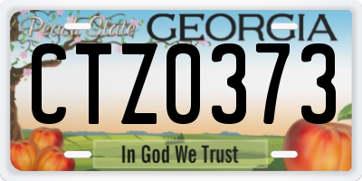 GA license plate CTZ0373