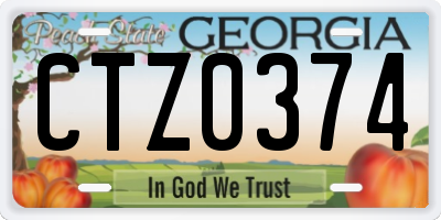 GA license plate CTZ0374