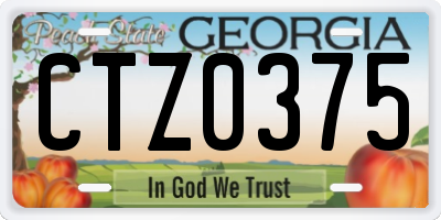 GA license plate CTZ0375