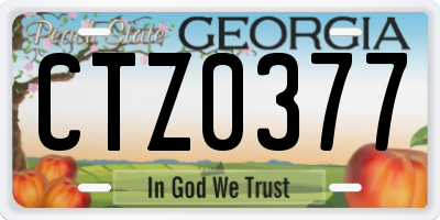 GA license plate CTZ0377