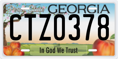 GA license plate CTZ0378