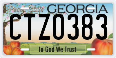 GA license plate CTZ0383