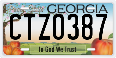 GA license plate CTZ0387