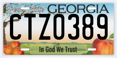 GA license plate CTZ0389