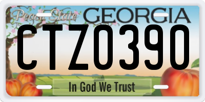 GA license plate CTZ0390
