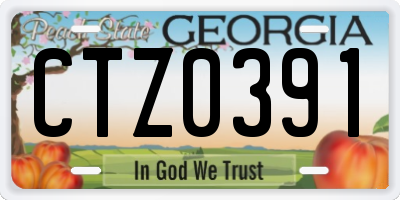 GA license plate CTZ0391