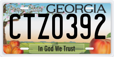 GA license plate CTZ0392