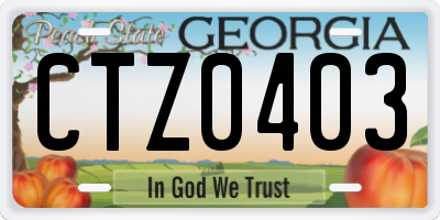 GA license plate CTZ0403