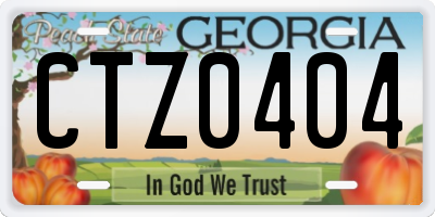 GA license plate CTZ0404