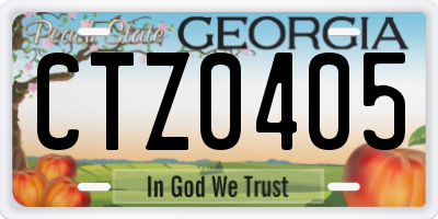 GA license plate CTZ0405