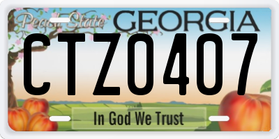 GA license plate CTZ0407