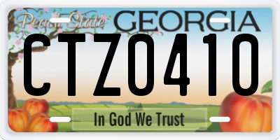 GA license plate CTZ0410