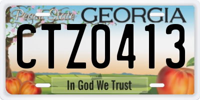 GA license plate CTZ0413